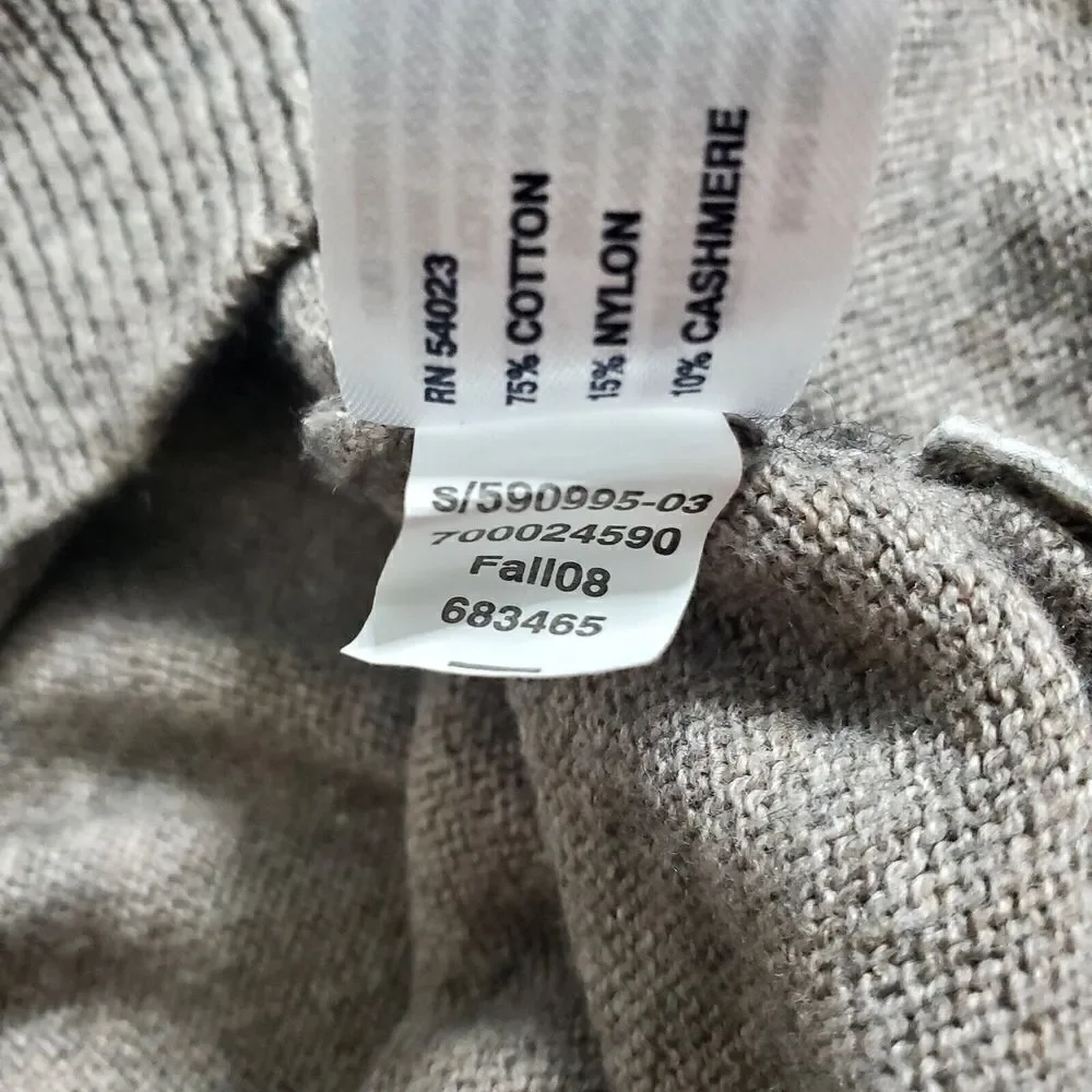 Gap Womens Cashmere Blend Pullover Sweater Size S Tan Longsleeve V-Neck 2000s